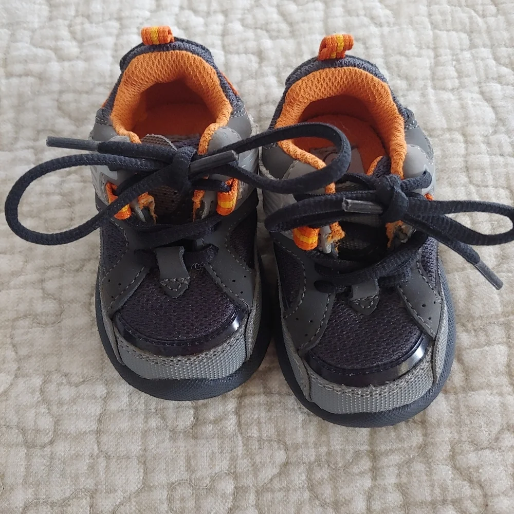 Bundle Of Shoes, Infant Boy's Size 2, Grey/Orange and Brown/Black